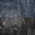 Modern Textured Tile Wall Design With Blue Gray Spliced Patterns And Matte Finish 3d model