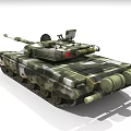 Military Camouflage Tank With Long Gun Barrel And Turret Design