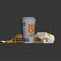 McDonald's Fast Food Assortment with Hamburger French Fries Chicken Nuggets Drink and Sauce Packets