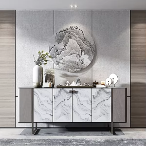 New Chinese-style Entrance Cabinet 3d model