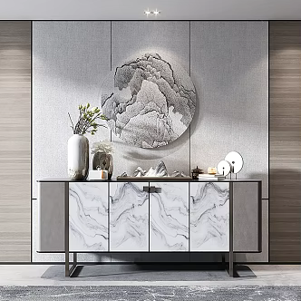 New Chinese-style Entrance Cabinet 3d model