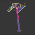 Electrical Equipment Metal Pole With Support Frame Multiple Pulleys And Base Structure
