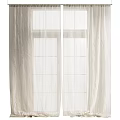 White Sheer Curtains For Window With Soft Flowy Fabric And Simple Design