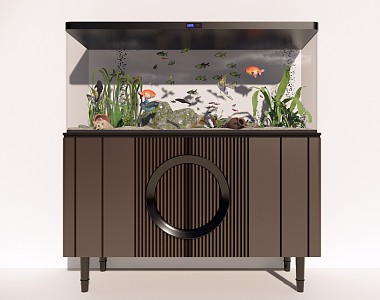 Modern fish tank aquarium combination 3d model