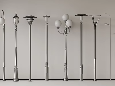 Outdoor Lights With Various Modern And Traditional Designs For Garden Street And Patio 3d model