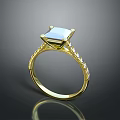 Elegant Gold Ring With Square Gemstone And Diamond Accents Design