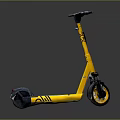 Yellow And Blue Electric Scooter With Sleek Design For Urban Commuting