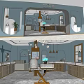 Elegant Jewelry Store Interior With Luxury Display Cases Marble Countertops And Pendant Lights