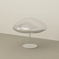Modern White Mushroom Shaped Table Lamp With Sleek Metallic Stand