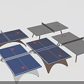 Blue And Black Table Tennis Tables With Paddles As Sports Equipment