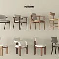 Poliform Various Style Dining Chairs With Wooden Frames And Upholstered Seats