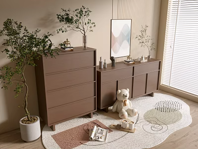 Modern Wood Grain Cabinet Simple Style Cabinet Whole Cabinet Sideboard Balcony Cabinet Storage Cabinet Entrance Cabinet 3d model