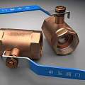 Brass Ball Valves With Blue Handles And Zhongyu Valve ZJNG Logo