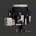 Detailed Futuristic Mechanical Drone 3D Model With Dual Propellers And Camera