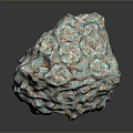 Natural Wood Stone Featuring Turquoise Brown Rough Surface And Unique Decorative Texture 3d model
