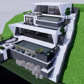Modern Detached Villa on Hillside with Swimming Pool Terrace Large Windows and Greenery
