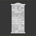 White Brick Vertical Garden Ornament with Faucet and Square Base Structure