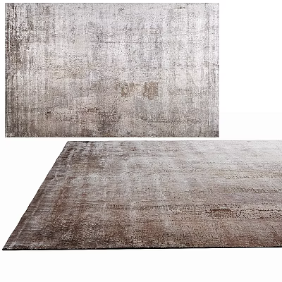 Modern Square Rug With Neutral Tones And Distressed Textured Design For Living Room Interior 3d model