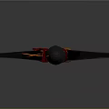 Flaming Decorative Sword With Orange Yellow Blade And Black Red Hilt