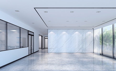 Minimalist Office Hall 3d model