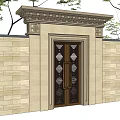 New Chinese Style Gate Villa Gate 3d model