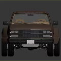 Brown Classic Pickup Truck With Double Cab And Open Bed Design