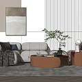 Modern sofa coffee table combination 3d model