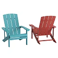 Wooden Outdoor Chair with Slanted Backrest and Sturdy Armrests for Patio Garden Use