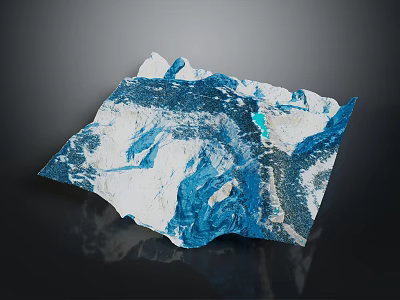 Garden Landscape Design With Blue White Stone Texture And Natural Water Feature Elements 3d model