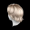 Game and Movie Character White Head Model With Blonde Short Hair Against Black Background