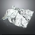 Artistic Wrinkled White Paper With Blue Texture On Black Background