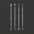 Five Piece Silver Metal Precision Tools Set With Diverse Tips For Detailed Tasks 3d model