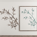 Chinese Bamboo Chinese Painting Chinese Hanging Painting Bamboo Silhouette Carving New Chinese Decorative Painting Wall Decorations Wall Stickers Bamboo Elements Bamboo Culture Bamboo Leaves 3d model