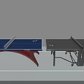 Sports Equipment Blue And Black Table Tennis Tables With Red And Black Frames