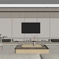 Modern Living and Dining Room Interior Design With TV Wall Sofa And Coffee Table Elements 3d model