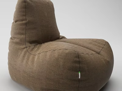Brown Bean Bag Chair Comfortable Fabric Cozy Design For Living Room Relaxation 3d model