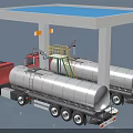 Industrial Equipment Featuring Tank Trucks And Storage Tanks At Covered Loading Facility