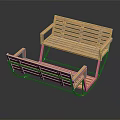 Outdoor Wooden Double Seater Chair With Backrest And Armrests For Garden Leisure