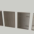 Garden Landscape Lattice Screen Designs With Various Striped Patterns And Materials 3d model