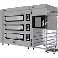 Commercial Industrial Oven With Multi Layer Baking Racks Digital Control Panel And Metal Shelf 3d model