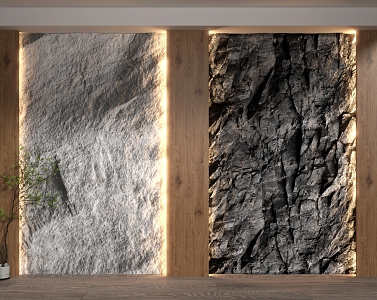 rubble background wall molten rock 3d model