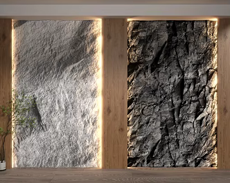 rubble background wall molten rock 3d model