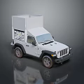 White Jeep Vehicle With Roof Cargo Box For Mobile Service Applications