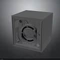 Gray Cube Industrial Equipment With Internal Mechanical Components And Detailed Structure