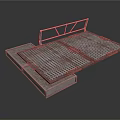 Modern Furniture Bed Frame With Metal Frame And Grid Design Surface