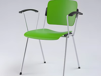 Green Medical Chair With Black Armrests And Silver Metal Legs For Healthcare Settings 3d model