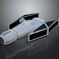White Sci Fi Fighter Model With Black Wings And Detailed Structure 3d model
