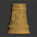 Golden Thimble Sculpture Carving With Intricate Engraved Patterns And Shiny Surface