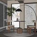 Modern Leisure Table and Chair Dining Table and Chair Combination Dining Table and Chair Seat Combination Coffee Table and Chair 3d model