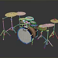 Professional Complete Drum Set With Multiple Drums Cymbals And Stands